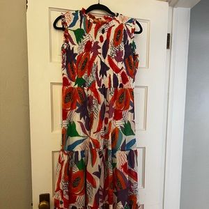 Oliphant sleeveless smock top maxi floral dress size Medium